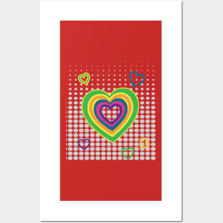 Rainbow Heart Beat Posters and Art